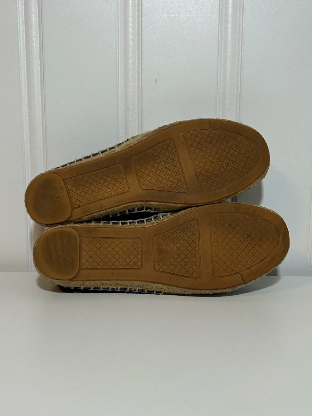 Tory Burch Laguna Navy blue and Cream Women's Espadrille Slip-Ons